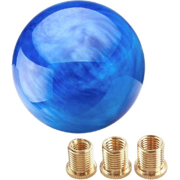 Marble Style Round Ball Shift Knob - Universal Fit For 5 & 6 Speed Manual/Automatic Vehicles, With 3 Adapters HTRACING (Light Pink)
