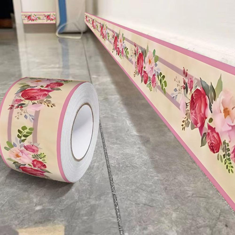 Fashion 10 Meter Wall Base Self Adhesive Anti-collision Skirting Line Soft Thickened Decoration Strips Bedroom