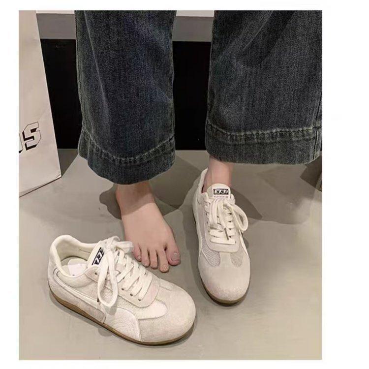 Mesh German Training Shoes Women's Summer 2025 New Flat Bottom Lightweight Net Single Shoes Student Sports and Leisure White Shoes