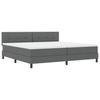 Boxspring Bed with Headboard Dark Gray 200 X 200 Cm Fabric