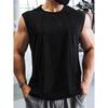 Summer Knitted Vertical Bar Fitness Sports Leisure Slim Fit Tank Top For Men Sleeveless Wide Shoulder Tank Top For Men