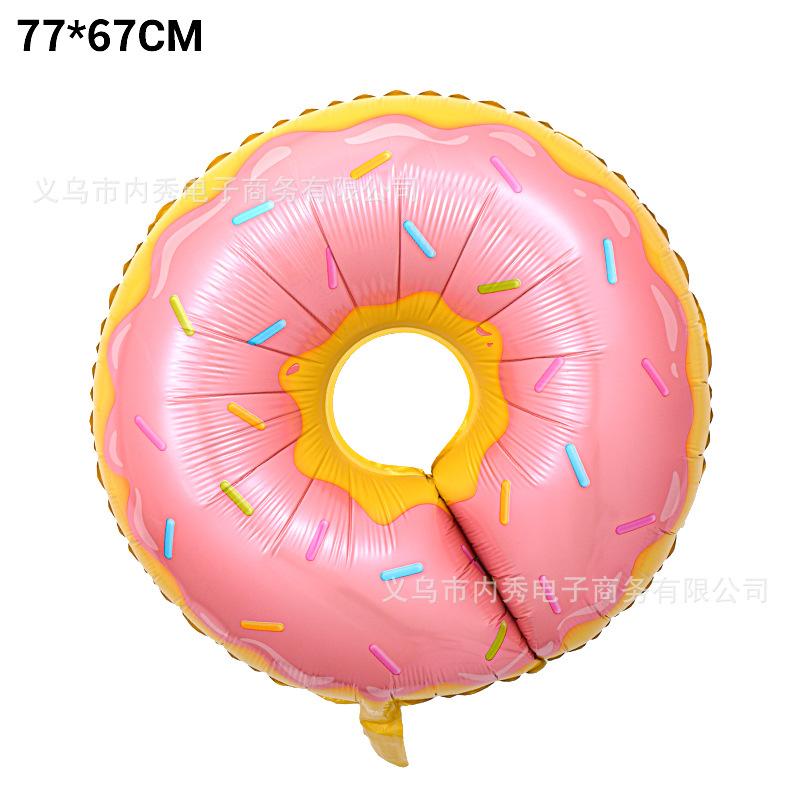 Chocolate Donut Balloon Birthday Burger Fries Pizza Balloon Hot Dog Party Aluminum Film Balloon Decoration