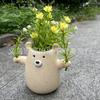 New Product Fun Bear Flower Pot Garden Home Creative Decoration Flower Pot Statue Ornament