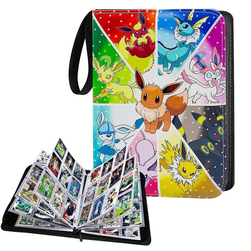 Card Album with Zipper, 9-Pocket 50 Pages Holds 900 Cards, Wear-Resistant and Waterproof, Ideal for Collectors
