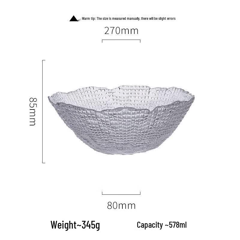 ZISIZ Glass Snack and Fruit Bowl Set