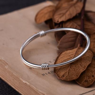 Bracelet à anneau simple pour femme, design de niche, simple et brillant, réglable, push-pull