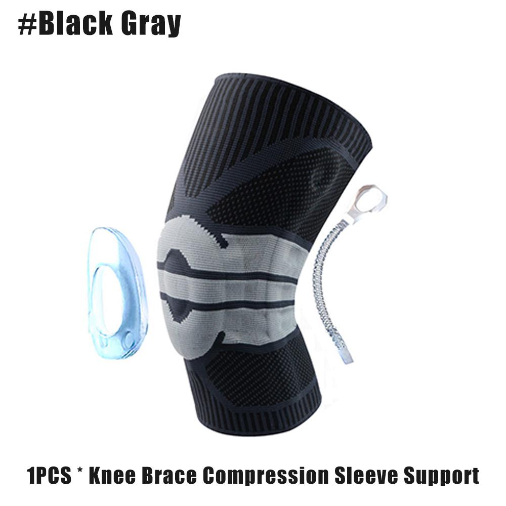 Ginocchiera Compressione con Supporto a Molla in Gel di Silicone per Menisco Strappato Artrite Corsa Stabilizzatore Rotula Uomo