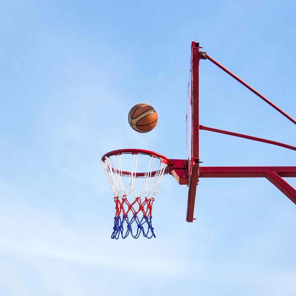 Outdoor Sports Basketball Net Standard Nylon Thread Basketball Hoop Mesh Backboard Ball Sports Entertainment Hoop Basket Rim Net