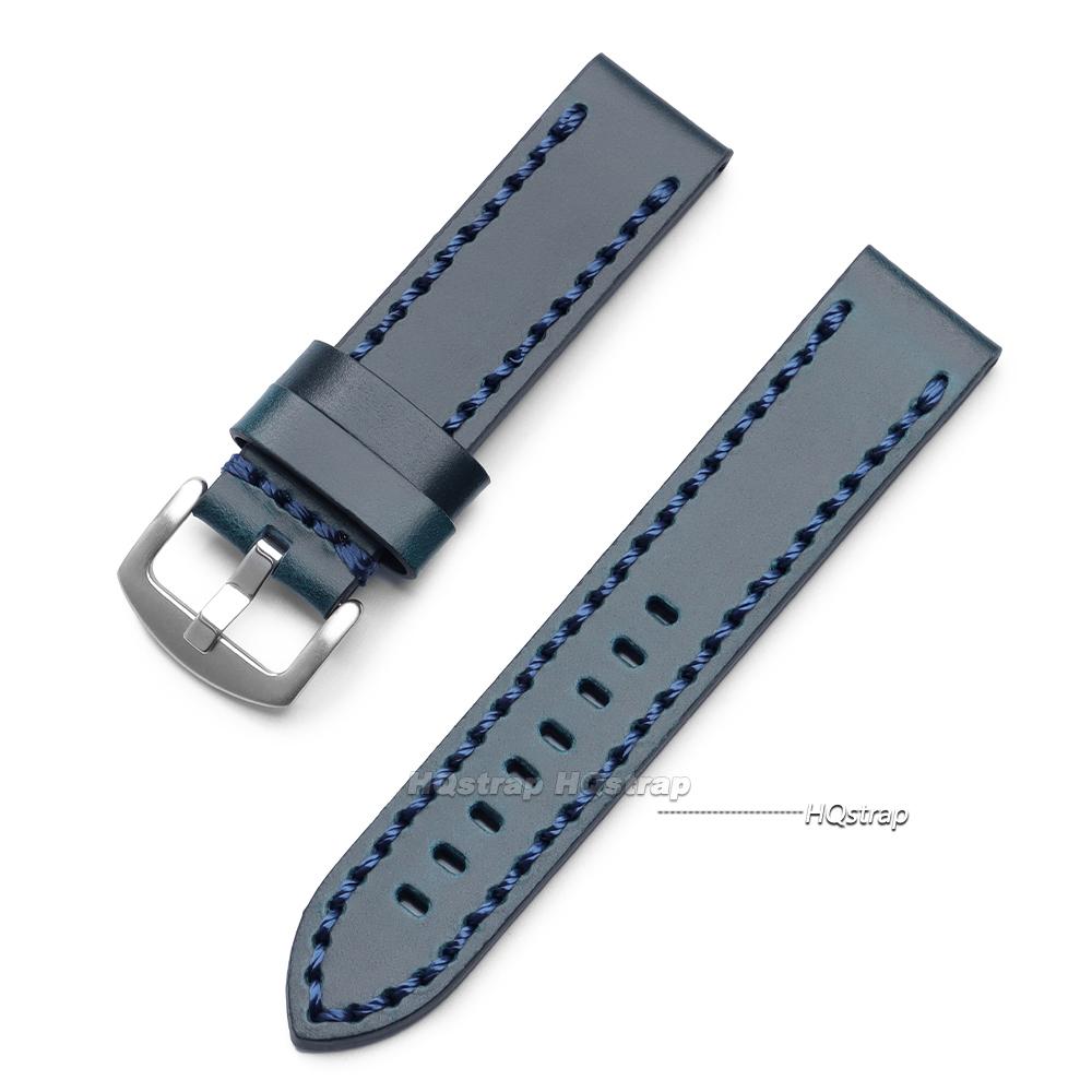 Vintage Cowhide Watch Strap Bracelet Genuine Leather 18mm 20mm 22mm 24mm Watchband Women Men Fashion Watch Band Universal Belt