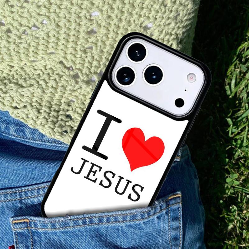 I Love Heart Jesus Christian Religious phone case cover Compatible with for IPhone 17air 16e 15 14 13 12 11Pro Max 17 Air