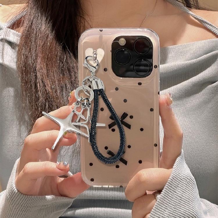 Stylish Star Keychain Decoration With Rhinestones Sturdy Rope Aloy for Elegant Designs In Your Daily Use Items