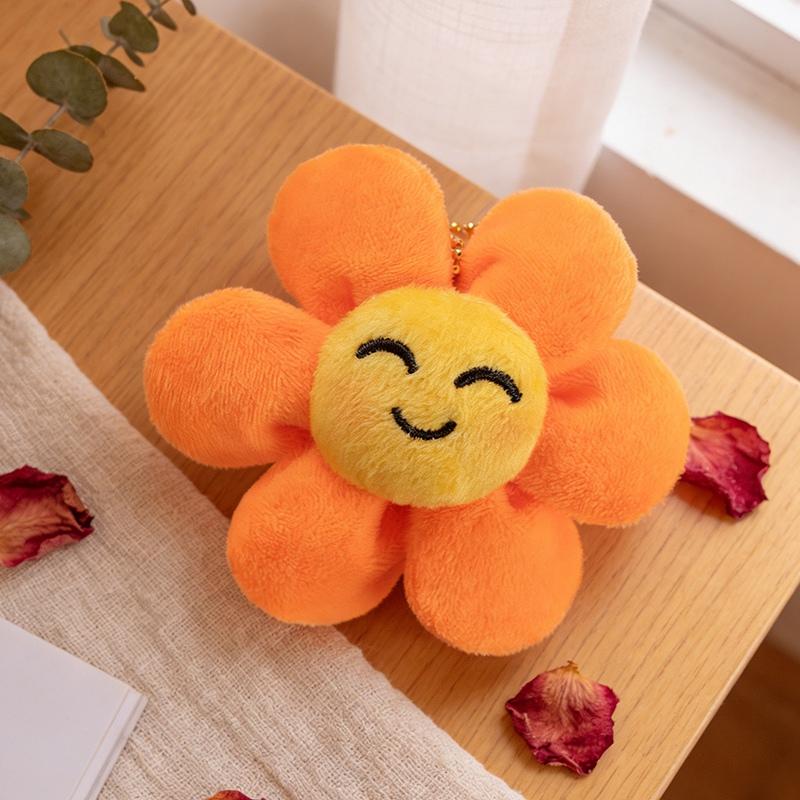 Sunflower Plush Toys 8Cm Sunflower Stuffed Keychain Hairpin Corsage Adorably Girls Accessories Backpack Pendant Birthday Gifts