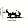 Metal Badger On Branch Silhouette Rustic Outdoor Decor with Hammer Stake, Perfect for Home & Garden, Housewarming Gift