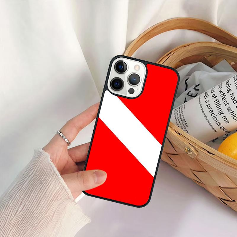 Scuba Diving Dive Flag Phone Case For IPhone 18 17 Air 16 15 14 11 12 13 Pro MAX Plus coque Cover Shell