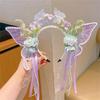 Pearls Headband Butterfly Ribbon Pageant Prom for School Play Stage Props