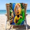 Serviette de plage ultra-douce sur le thème de Maya l'Abeille, Idéale pour la piscine - le camping, la plongée - Essentiel de voyage parfait, Serviette de plage vibrante.