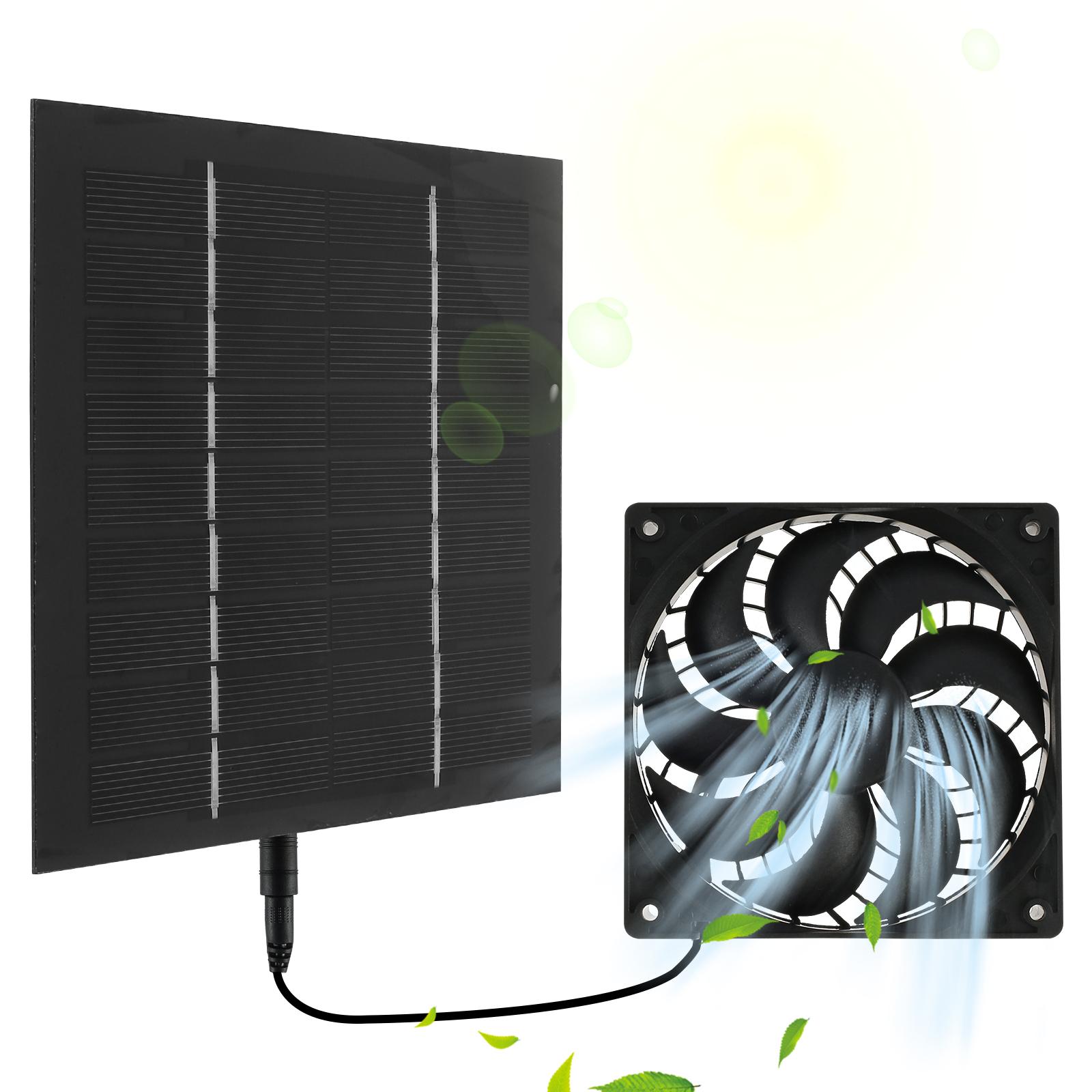 

5 Вт Солнечный вытяжной вентилятор Энергосберегающий вытяжной вентилятор на солнечной панели Водонепроницаемый комплект солнечного вытяжного вентилятора для собачьей, куриной будки, автодома, теплицы 12x12x2.5cm&5v