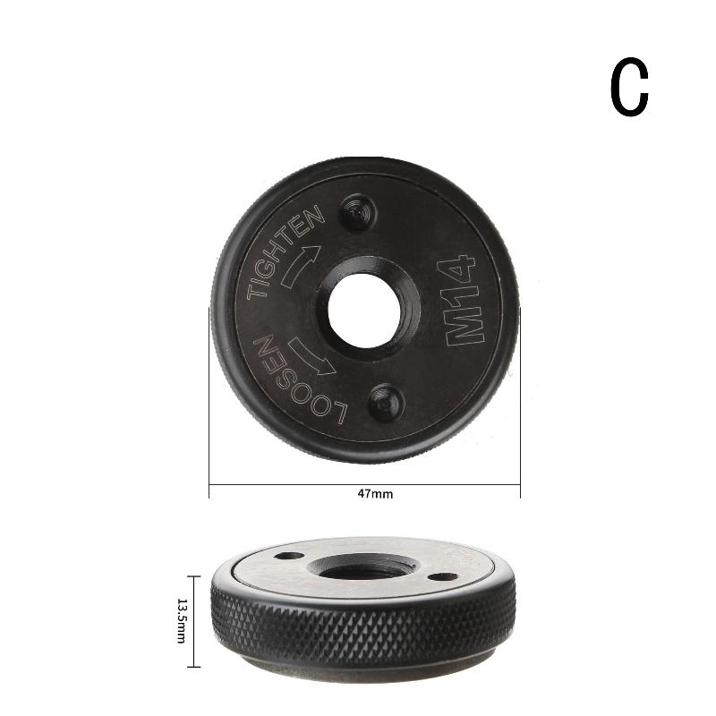 M14 Gewinde Winkelschleifer Selbstverriegelnde Druckplatte Schwarz Schnellspannflanschmutter Spannkraft Spannfutter Werkzeugteile 1Stk