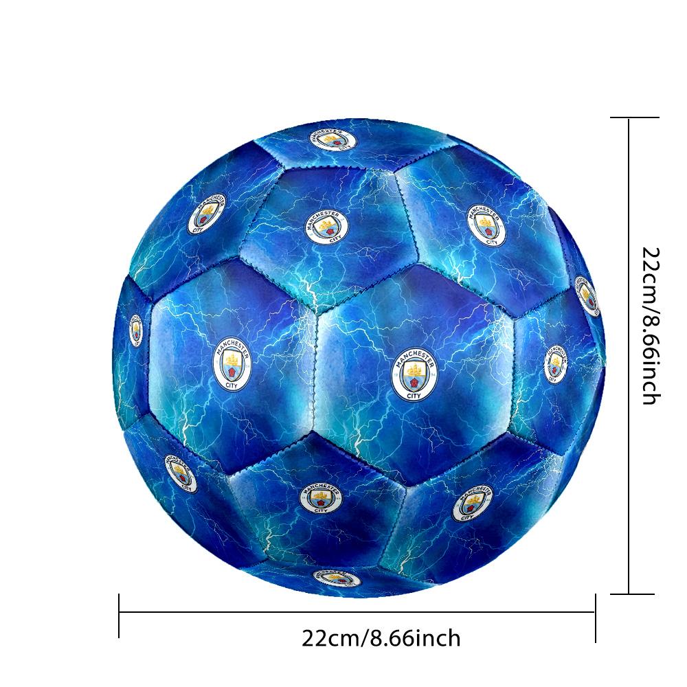 Manchester CitySoccer Ball Colorful All Ages Machine Stitched PVC Competition Ready Durable High-Bounce