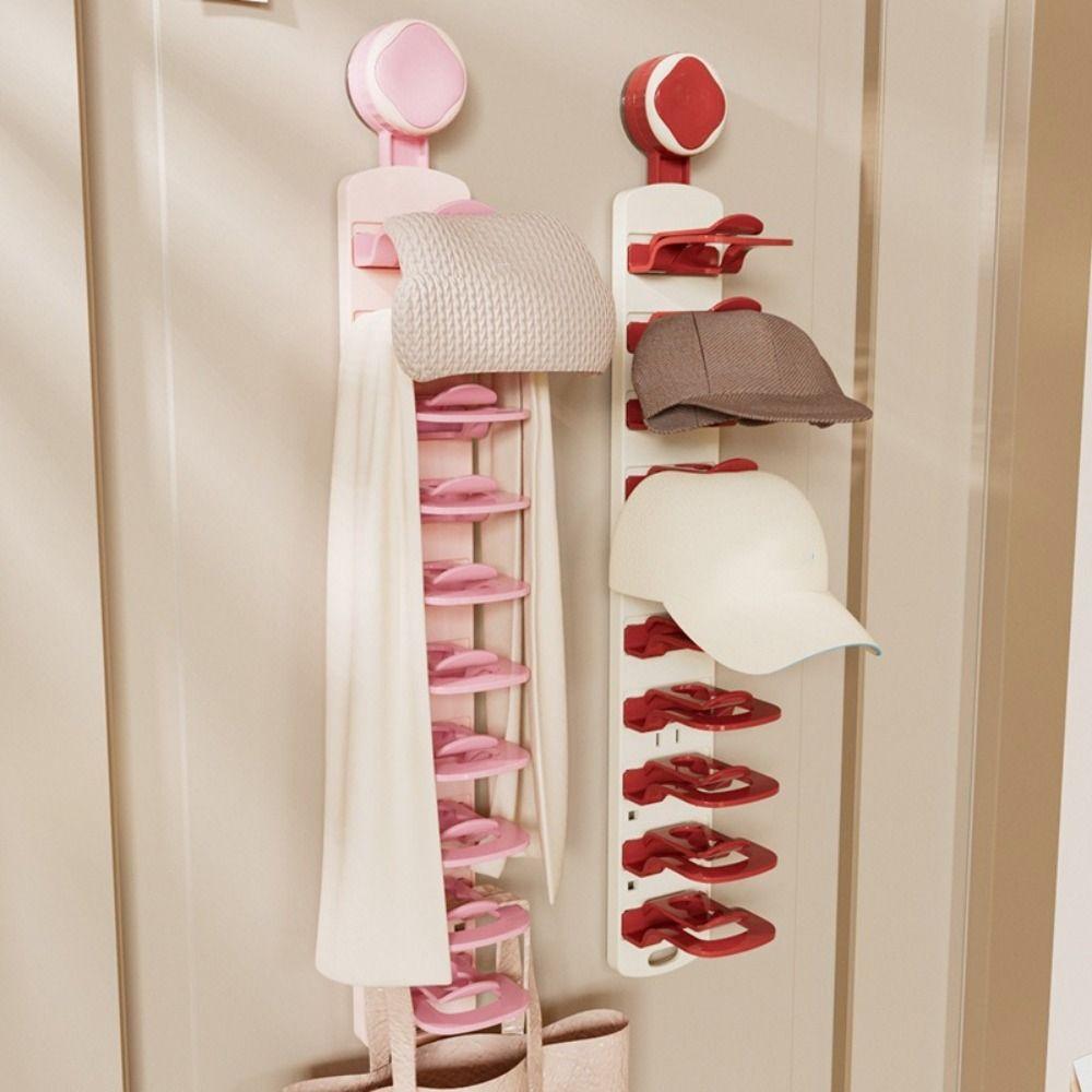 Built-In Spring Clips Multi-layer Hat Rack Large Capacity Hat Storage Clips Door Back
