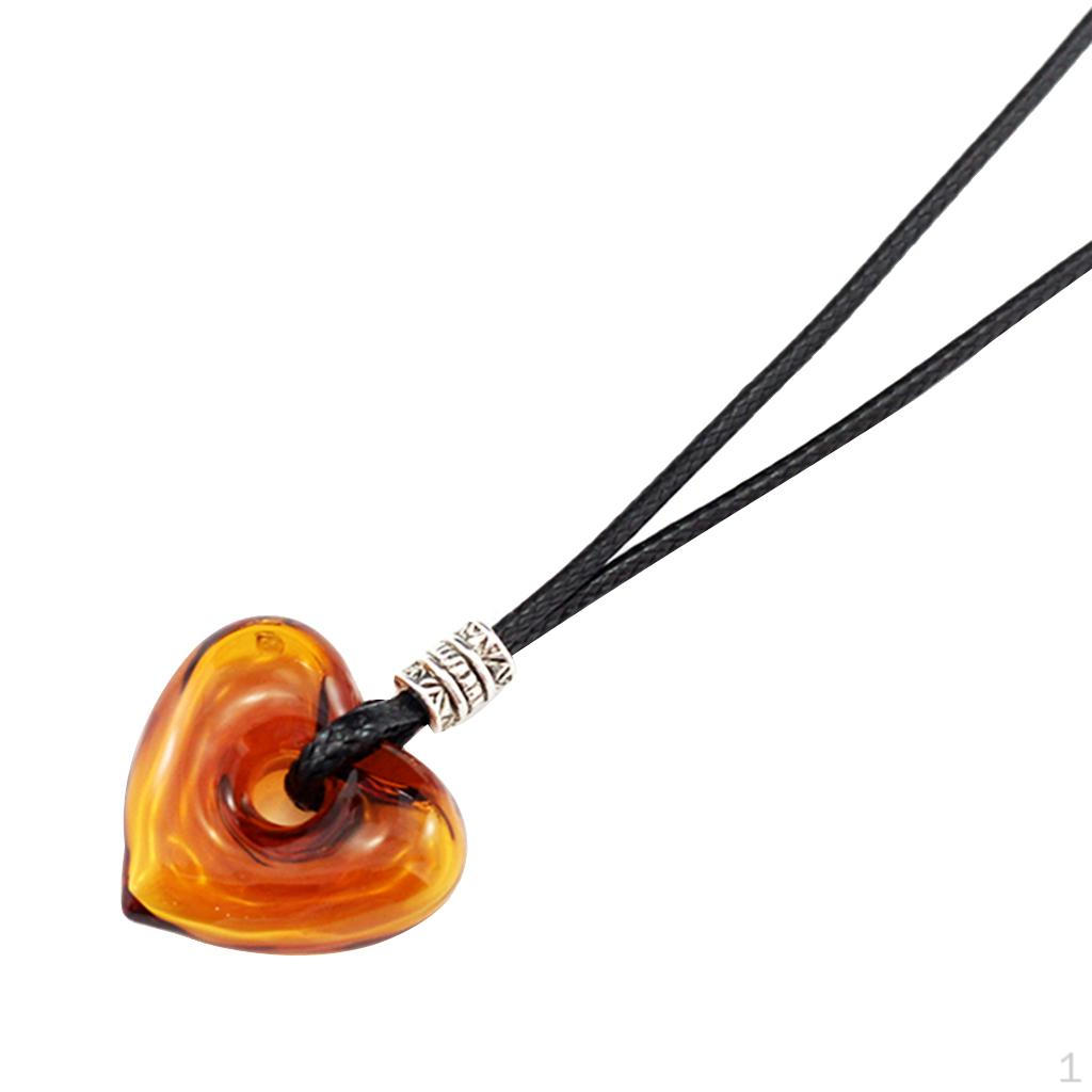 Essential Diffuser Perfume Baroque Heart Glass Pendant Necklace