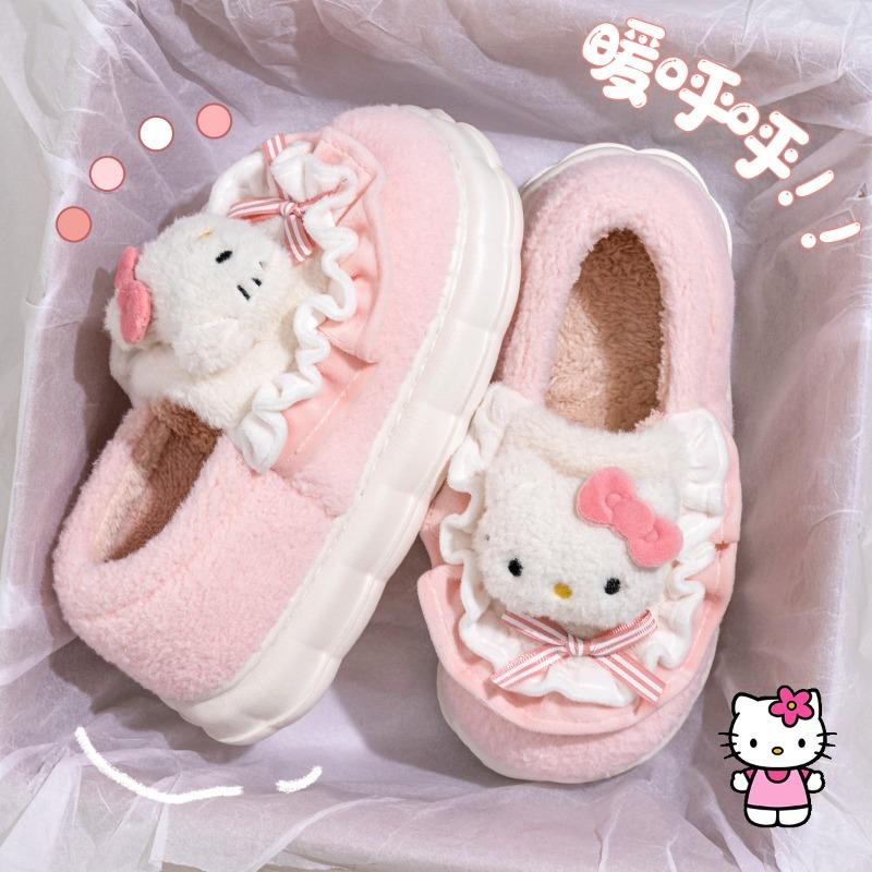 Baotou slippers women's winter new home indoor bag heel non-slip thick bottom plush outer wear cotton mop winter
