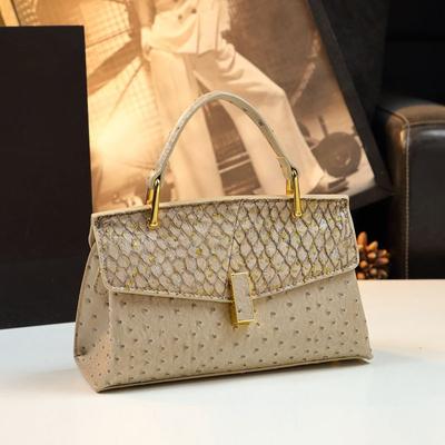 Women's High-end Texture Handbag with Kelly Ostrich Pattern, Single Shoulder Diagonal Cross Small Bag, Women's Bag