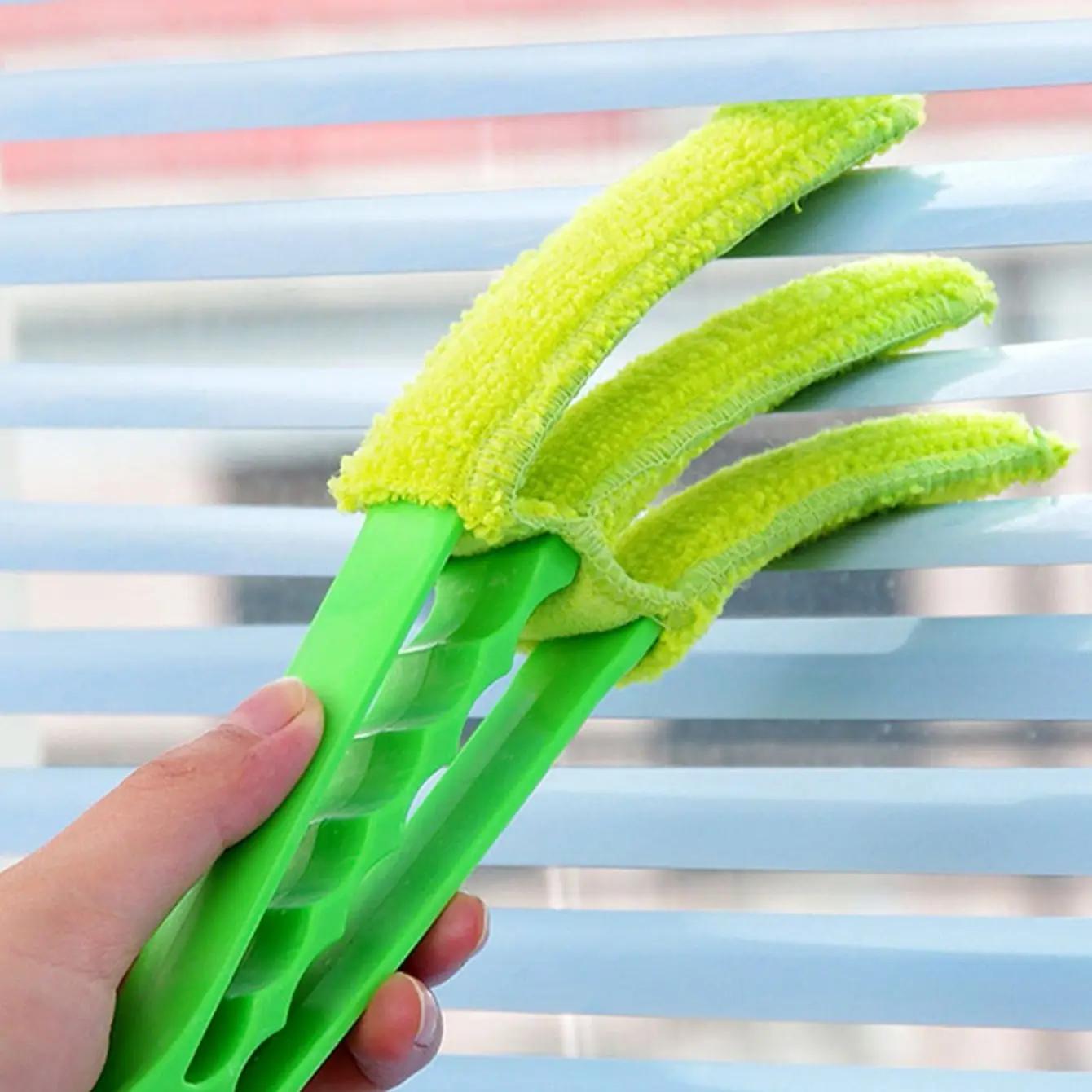 

1pc-Car air conditioning vent cleaning brush, household curtains, blinds, blinds cleaning agent, restaurant dust collector зелёный