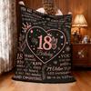 1pc 18th Birthday Celebration Flannel Throw Blanket Contemporary Digitally Printed Design for All Seasons Versatile Multipurpose P