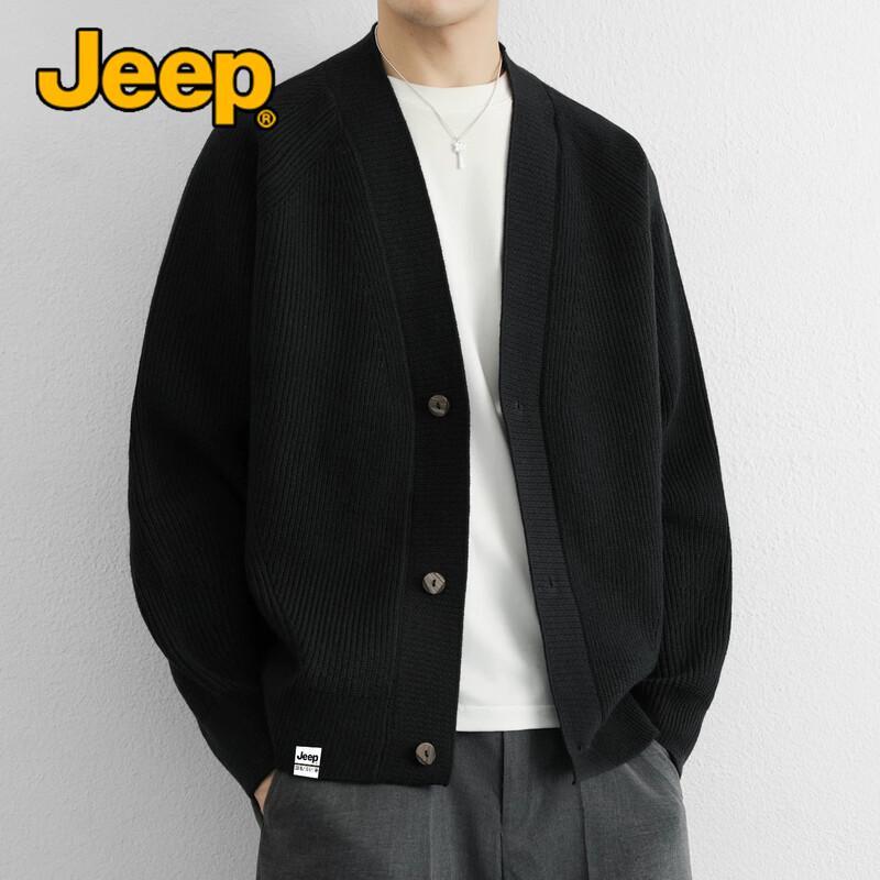 JEEP Men's V-Neck Knit Cardigan