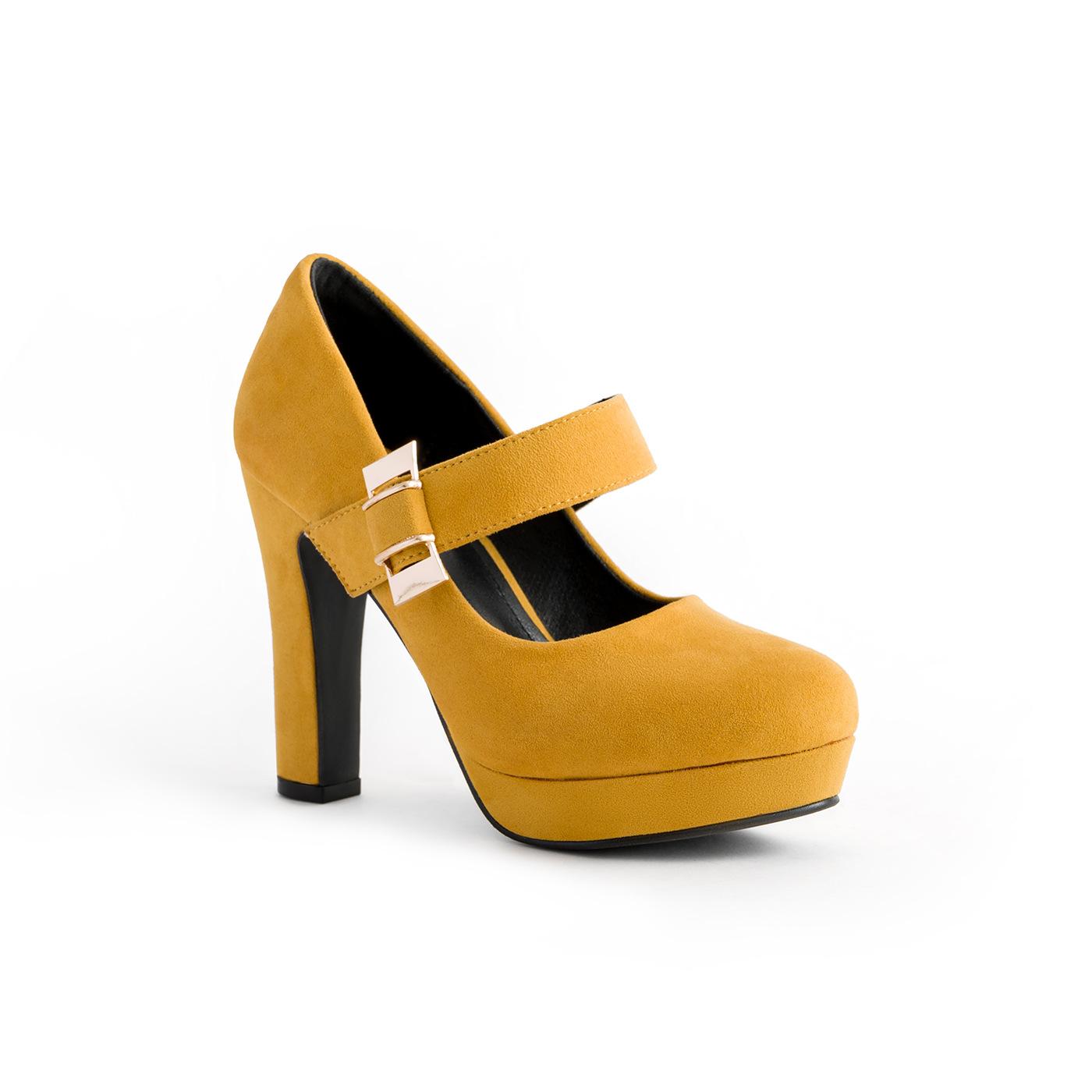 

Women Designer Platform Mary Jane Shoes Luxury Shoes Fashion Thick Heel Sandals Ladies Elegant Dress Pumps Shoes Chunky Footwear US10 жовтий