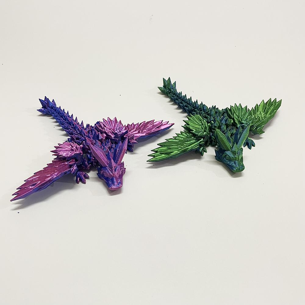 3D Printed Mini Dragon Model Toy - Articulated Poseable Collectible, Multi-Joint Fantasy Desk Decor For Adults & Kids