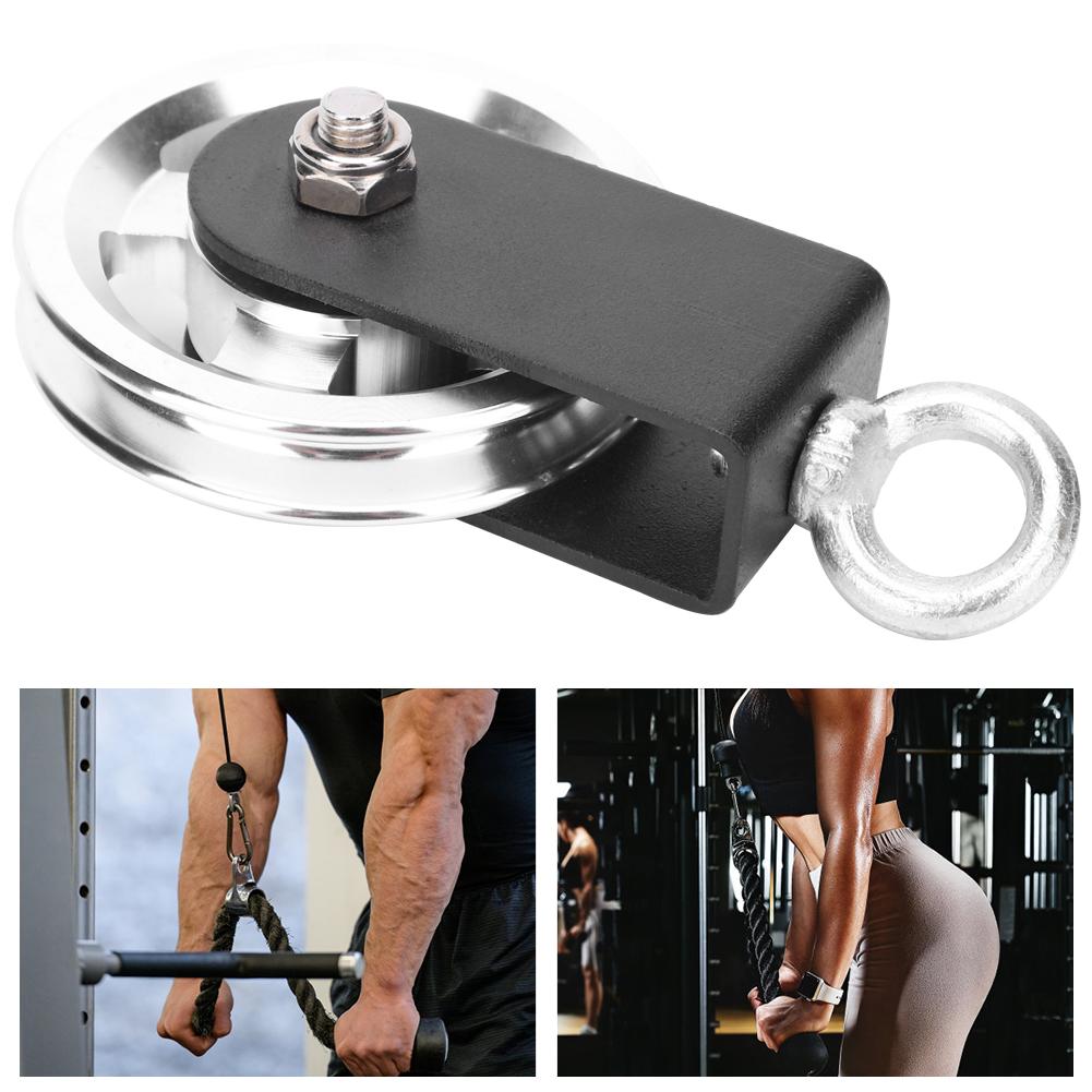 Fitnessgeräte Halterung 95mm Aluminiumlegierung Umlenkrolle Leises Hängerad DIY Sport Fitnessstudio