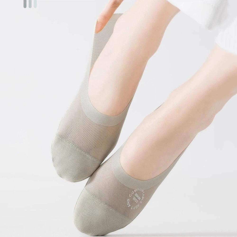 Ultra-Thin Boat Socks Solid Color Anti Slip Socks Simple Women Ankle Socks High Heels