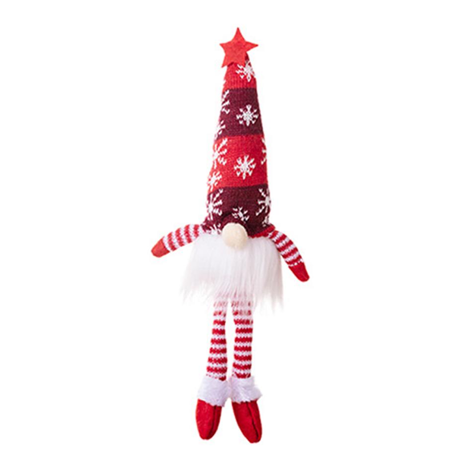 Christmas Faceless Doll Gnome Ornaments Led Light Plush Knitting Crafts Tree Pendant Christmas Decorations For Home Kids Gift