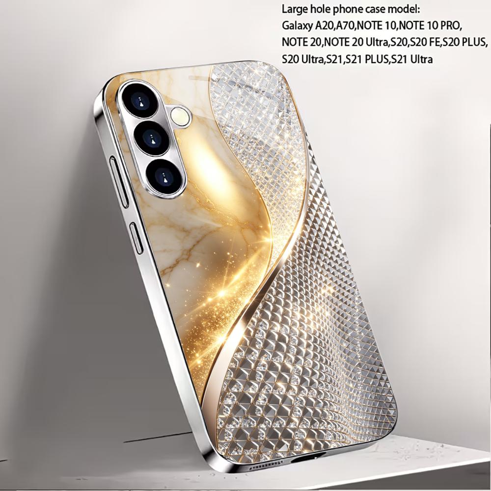 Zlatý a stříbrný módní skleněný kryt na telefon s26 ultra kryt s25 ultra kryt pro Samsung Galaxy S26 S25 S24 S23 S22 FE Ultra Plus