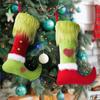 Thickened Christmas Hanging Stocking Pendant Green Elf Christmas Socks  Christmas Tree Ornaments