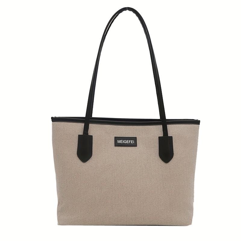 

Шикарная женская сумка-тоут в винтажном стиле, легкая наплечная сумка с фиксированным ремнем, подкладка из полиэстера, идеально подходит для повседневного использования. чёрный