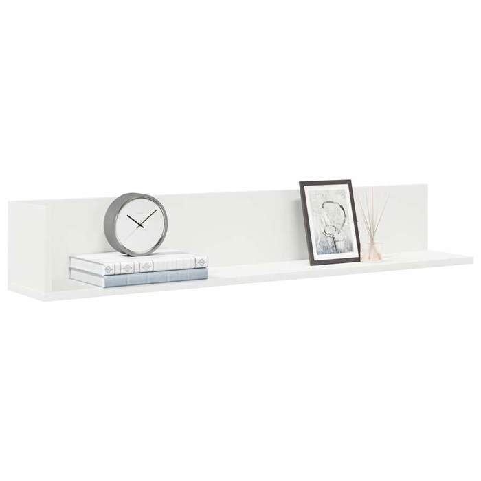 VidaXL Étagères murales 2 pcs blanc 100x16,5x16,5 cm bois d'ingénierie, étagère flottante, étagère suspendue, étagère murale 860040