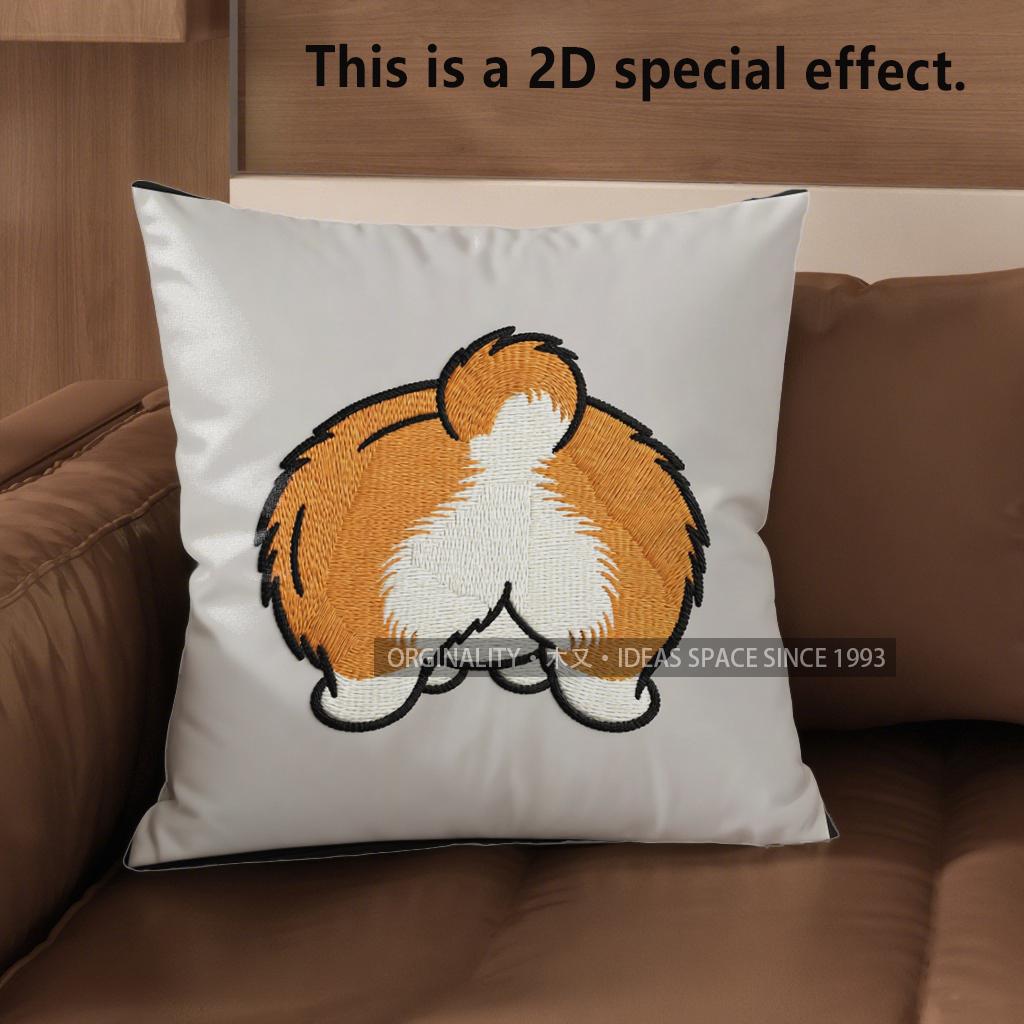 2D Cute Corgi Butt Patterns Throw Pillow Covers Pattern Cushion Cover Suitable For Sofa Bedroom Car Pillow Cover