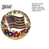 Patriotic Flower Brooch Pin American Flag Blooming Enamel Lapel Pin