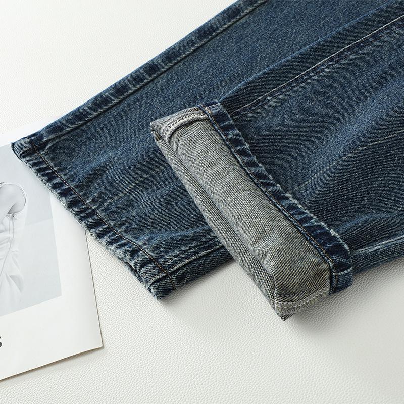 Spring Women's High Waist Wide Leg Jeans - Slimming Straight Versatile Floor-Length Casual Pants