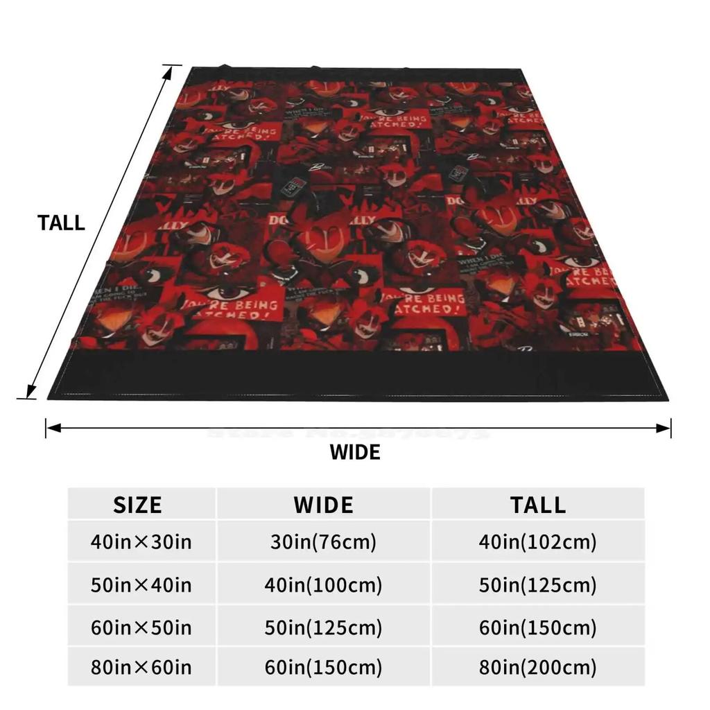 Alastor Hatası Yeni Varış Moda Eğlence Sıcak Flanel Battaniye Hasbin Otel Vivziepopo Melek Tozu Alastor Radyo Şeytan Animasyon