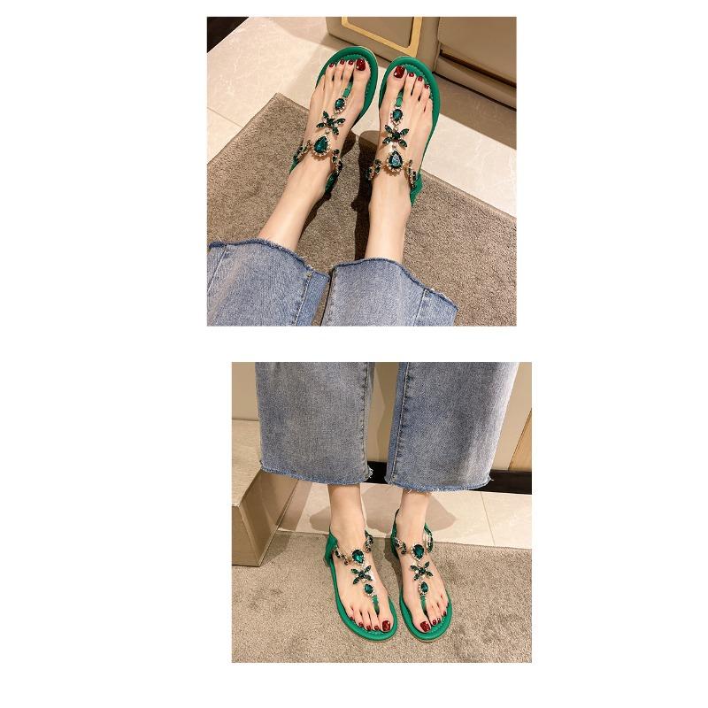 Sandals for Women In Summer, Big Rhinestones, European and American Sizes