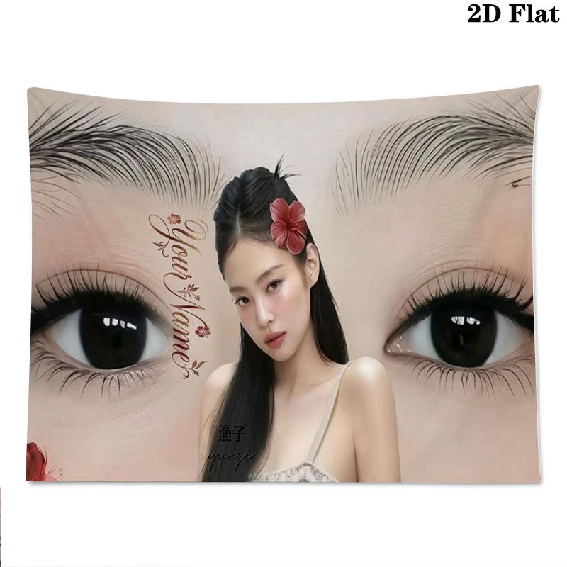 Blackpink Custom Name Wall Tapestry Aesthetic Wall Hanging Printed Fabric Blanket Decorative Tapestries for Bedroom Living Room Home Decor