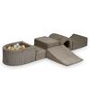 Foam Playground with Bridge Corduroy Toffee 100 Balls: Pearl, Beige, Gold, Light Gold