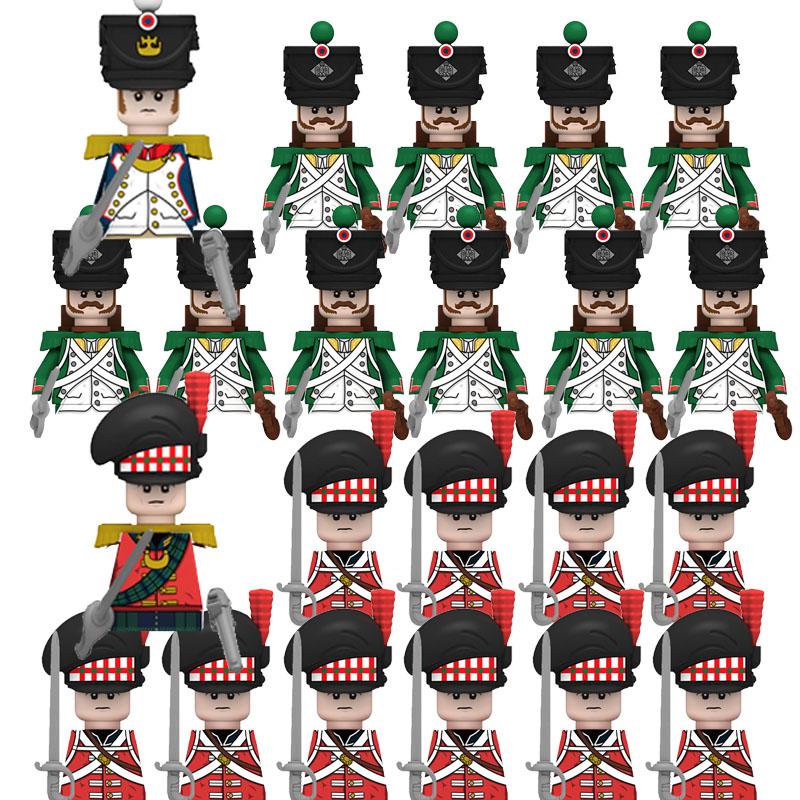 Medieval Castle Knight Soldier Building Blocks Napoleon Figures British French Infantry Cavalry General DIY Toy Gift S001