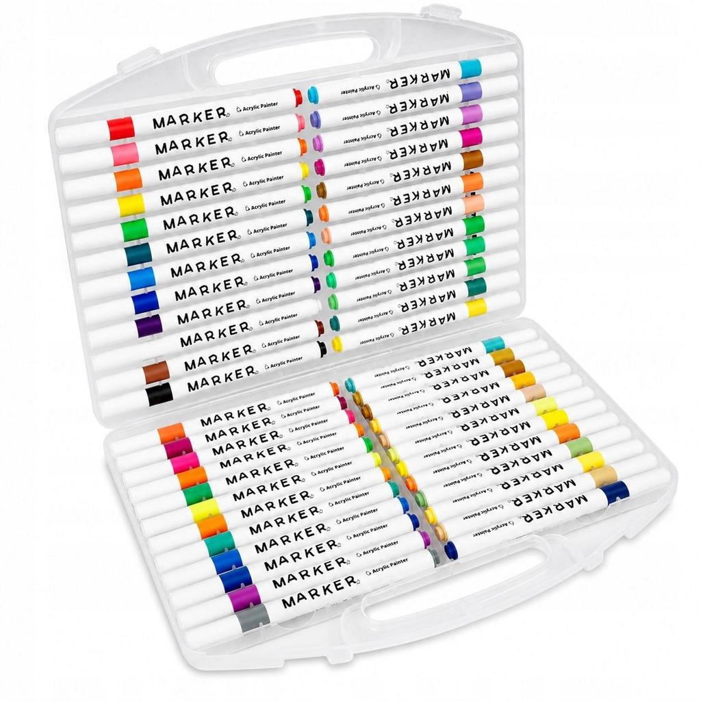 Acrylmarker 48 Stück im Koffer Zeichenmarker-Set