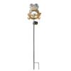 Solar Animal Shape Garden Light with Blinking LED Eyes Metal Animal Statues Ornaments Waterproof for Path Lighting Yard Decor
