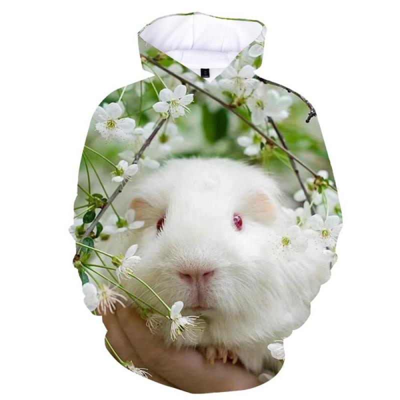 Hoodie mit 3D-Aufdruck „Tier-Meerschweinchen“ für Damen, y2k, lässige Mode, Kapuzenshirt, Pullover, Sweatshirts, übergroße Unisex-Kleidung